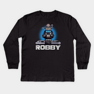 ROBBY the ROBOT : Hip-Hop DJ Turntables Kids Long Sleeve T-Shirt